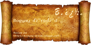 Bogyay Árpád névjegykártya